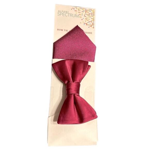 Alfani Spectrum Dusky Pink Bow Tie and Pocket Square - Picture 1 of 8